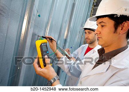 Stock Photo - Taking temperature, fire resistance test, Technology Research Center, Tecnalia Construction, CIDEMCO-Tecnalia Research & Innovation, development of new products and innovative solutions through research and innovation in different fields. Fotosearch