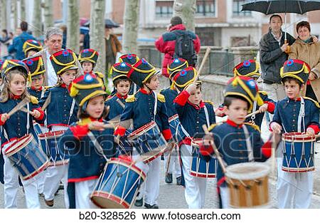 Stock Photograph - Tamborrada. Basque folklore. Fiestas de la Cruz. Legazpi. Gipuzcoa. Basque Country. Spain. Fotosearch