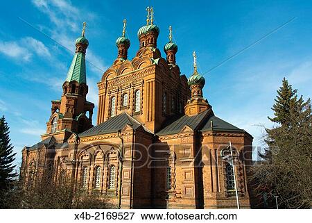 Tampereen ortodoksinen kirkko, Tampere Russian Orthodox church (1899), Tampere, central Finland, Europe. View Large Photo Image Stock Photo - Tampereen ortodoksinen kirkko, Tampere Russian Orthodox church (1899), Tampere, central Finland, Europe.. Fotosearch