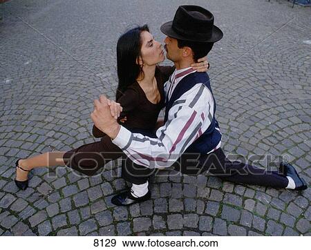 Stock Photo - Tango dancers. La Boca District. Buenos Aires. Argentina. Fotosearch