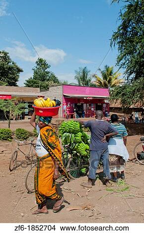 Tanzania Africa Mosquito Village Mto Wa Mbu town poor village with bananas for sale and stores for locals View Large Photo Image Picture - Tanzania Africa Mosquito Village Mto Wa Mbu town poor village with bananas for sale and stores for locals. Fotosearch