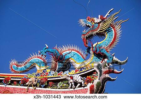 Stock Image - Taoist Bao-an temple in Taipei, Taiwan also known as Formosa, Republic of China, East Asia. Fotosearch