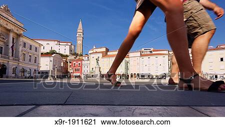 Tartinijev trg Square and St George church, Piran, Adriatic coast, Slovenia View Large Photo Image Stock Image - Tartinijev trg Square and St George church, Piran, Adriatic coast, Slovenia. Fotosearch