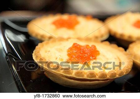Tarts withe cheese cream and Spawns of salmon View Large Photo Image Stock Image - Tarts withe cheese cream and Spawns of salmon. Fotosearch