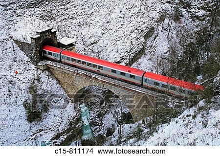 Picture - Tauern railway in the winter. Fotosearch