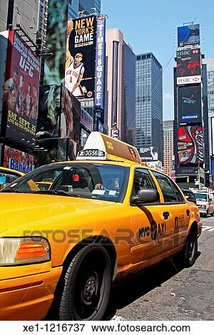 taxi, Broadway, New York, USA View Large Photo Image Stock Photo - taxi, Broadway, New York, USA. Fotosearch