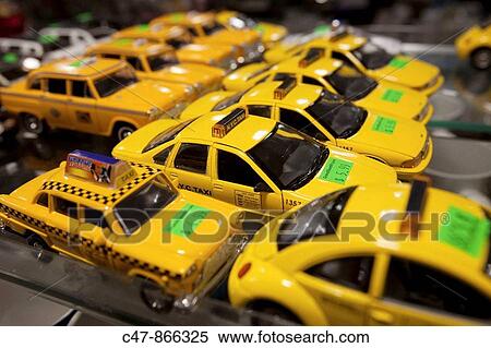 Stock Photography - Taxi cab toy models, New York City, USA. Fotosearch