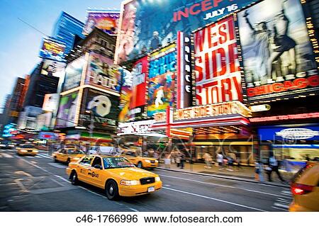 Taxi cabs, Times square, Manhattan, New York City USA. View Large Photo Image Stock Photograph - Taxi cabs, Times square, Manhattan, New York City USA.. Fotosearch