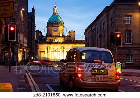 Stock Image - taxi. edinburgh. scotland.. Fotosearch