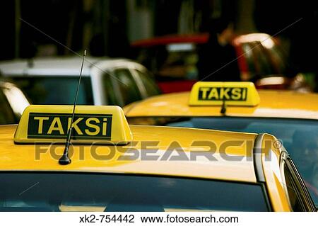 Taxis, Istanbul, Turkey View Large Photo Image Stock Image - Taxis, Istanbul, Turkey. Fotosearch