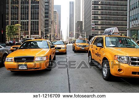 Stock Photo - Taxis, New York.. Fotosearch