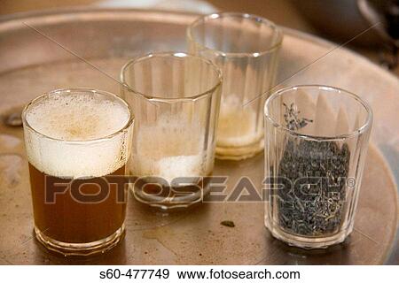 Tea prepared in the Saharaui way. Two glasses for drink and another one to mix it and cool the tea down. Smara Saharaui camp. Tinduf. Argelia. View Large Photo Image Stock Photo - Tea prepared in the Saharaui way. Two glasses for drink and another one to mix it and cool the tea down. Smara Saharaui camp. Tinduf. Argelia.. Fotosearch