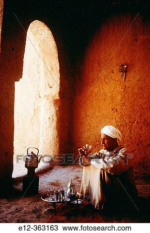 Tea Time inside a historical Casbah. Dad's Valley Ksours, Morocco. View Large Photo Image Stock Image - Tea Time inside a historical Casbah. Dad's Valley Ksours, Morocco.. Fotosearch