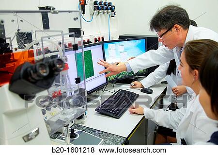 Teacher and students. Inverted optical microscope. View Large Photo Image Stock Photo - Teacher and students. Inverted optical microscope.. Fotosearch