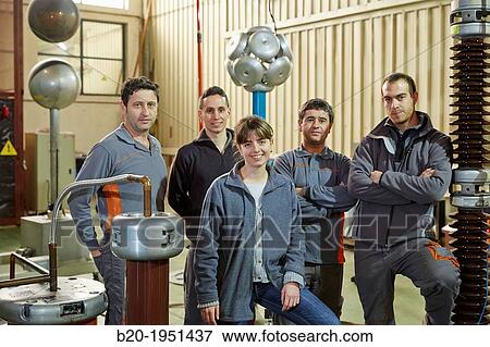 Stock Photo - Team. High Voltage Electric Laboratory. Certification of electrical equipment. Technological Services to Industry. Tecnalia Research & innovation, Bizkaia, Basque Country, Spain.. Fotosearch