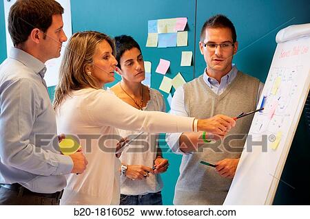 Stock Image - Team of business executives, Focus group, Creativity workshop, Innovation Strategies, Tecnalia Research & Innovation, Basque Country, Spain. Fotosearch