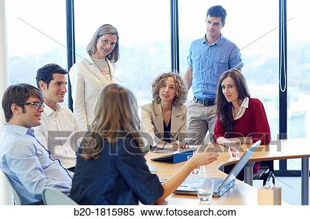 Stock Photography - Team of business executives, Meeting, Innovation Strategies, Tecnalia Research & Innovation, Basque Country, Spain. Fotosearch