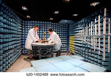 Stock Photo - Technical measurement of electromagnetic compatibility in a test chamber, Tecnalia Research & Innovation, Zamudio, Bizkaia, Euskadi, Spain. Fotosearch