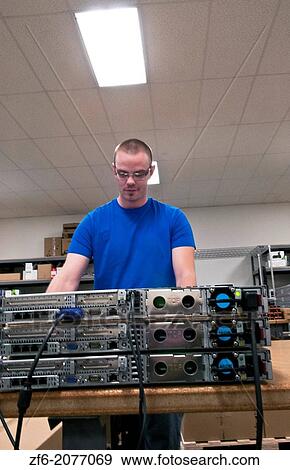technician assembling server for computer IT company for shipment or repair. View Large Photo Image Stock Photo - technician assembling server for computer IT company for shipment or repair.. Fotosearch