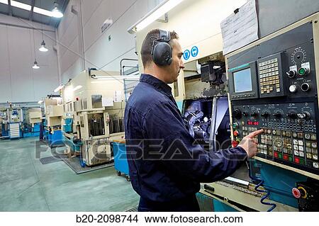 Technician CNC control. Area automated CNC lathes. Machined Indecober. Machining of precision parts in series. Automotive industry. Berriz. Bizkaia. Basque Country. Spain. View Large Photo Image Picture - Technician CNC control. Area automated CNC lathes. Machined Indecober. Machining of precision parts in series. Automotive industry. Berriz. Bizkaia. Basque Country. Spain.. Fotosearch