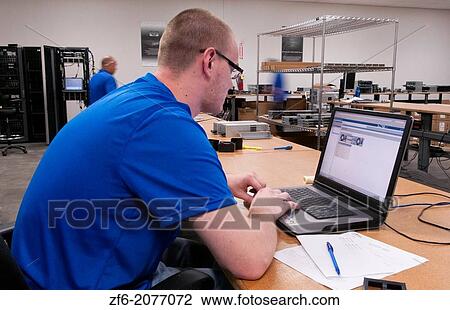 technician testing remote servers for computer IT company for shipment or repair. View Large Photo Image Stock Image - technician testing remote servers for computer IT company for shipment or repair.. Fotosearch