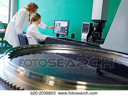 Technicians inspecting aircraft component. Measurement of a piece in CMM. Coordinate Measuring Machine. Innovative Metrology applied. Sariki Metrology. Elgoibar. Gipuzkoa. Basque Country. Spain. View Large Photo Image Stock Image - Technicians inspecting aircraft component. Measurement of a piece in CMM. Coordinate Measuring Machine. Innovative Metrology applied. Sariki Metrology. Elgoibar. Gipuzkoa. Basque Country. Spain.. Fotosearch