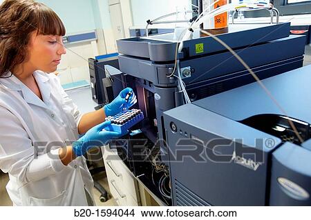 Tecnalia researcher conducting an analysis by high resolution liquid chromatography View Large Photo Image Picture - Tecnalia researcher conducting an analysis by high resolution liquid chromatography. Fotosearch