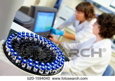 Stock Image - Tecnalia Researchers carried out analysis by gas chromatography and mass spectrometry. Fotosearch