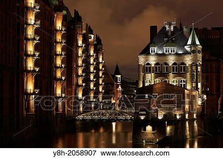 Stock Photo - Teekontor Warehouse District; Hamburg; Germany.. Fotosearch