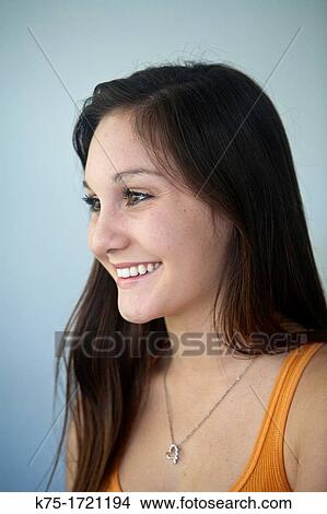 Teen girl in profile View Large Photo Image Picture - Teen girl in profile. Fotosearch