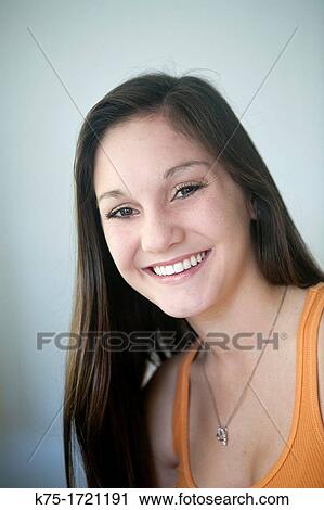 Stock Image - teen girl portrait. Fotosearch
