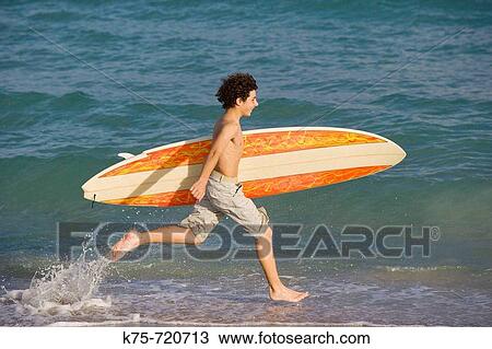 Teen running towards the surf View Large Photo Image Stock Image - Teen running towards the surf. Fotosearch