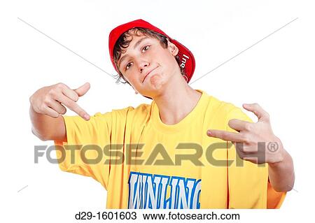 teenage boy in red baseball cap making gestures -isolated on white View Large Photo Image Stock Image - teenage boy in red baseball cap making gestures -isolated on white. Fotosearch