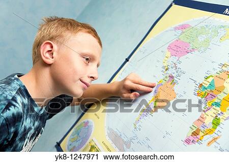 Teenage Boy Looking and Learning World Map View Large Photo Image Stock Image - Teenage Boy Looking and Learning World Map. Fotosearch