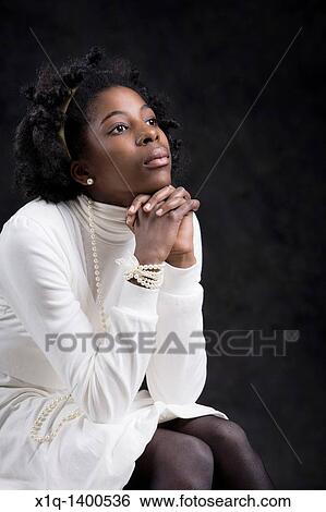 Stock Photograph - Teenage girl, confirmation. Fotosearch