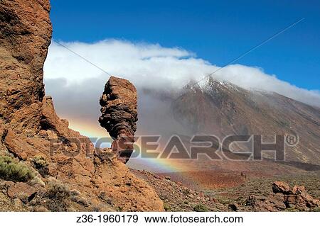 Teide Park with rainbow of Tenerife, Canaries. View Large Photo Image Stock Photo - Teide Park with rainbow of Tenerife, Canaries.. Fotosearch