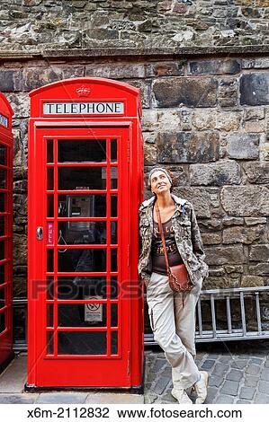 Telephone box. Edinburgh Castle. Scotland, UK, Europe. View Large Photo Image Stock Image - Telephone box. Edinburgh Castle. Scotland, UK, Europe.. Fotosearch