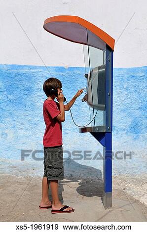 Stock Photo - Telephone, Rabat, Morocco. Fotosearch