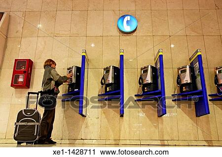telephones, Sants train station, Barcelona, Catalonia, Spain. View Large Photo Image Stock Image - telephones, Sants train station, Barcelona, Catalonia, Spain.. Fotosearch