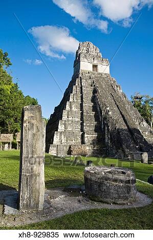 Stock Photography - Temple I also known as Temple of the Great Jaguar, Great Plaza, Tikal, El Peten department, Guatemala. Fotosearch