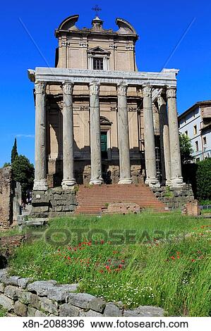 Temple of Antoninus and Faustina, Roman Forum, Rome, Italy. View Large Photo Image Stock Photograph - Temple of Antoninus and Faustina, Roman Forum, Rome, Italy.. Fotosearch