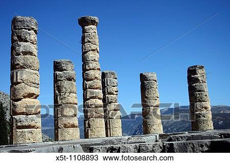 Temple of Apollo Delphi UNESCO World Heritage Site Greece Europe View Large Photo Image Stock Image - Temple of Apollo Delphi UNESCO World Heritage Site Greece Europe. Fotosearch