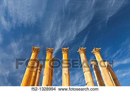 Temple of Artemisa or Diana, Greco-Roman city of Jerash, Jordan, Middle East. View Large Photo Image Picture - Temple of Artemisa or Diana, Greco-Roman city of Jerash, Jordan, Middle East.. Fotosearch