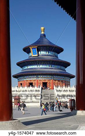 Temple of Heaven, Beijing, with tourists View Large Photo Image Stock Photo - Temple of Heaven, Beijing, with tourists. Fotosearch
