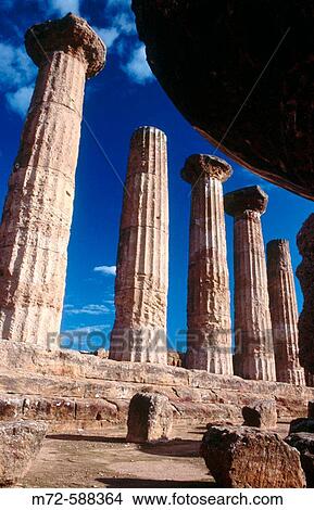 Temple of Hercules, Valley of the Temples. Agrigento. Sicily, Italy View Large Photo Image Picture - Temple of Hercules, Valley of the Temples. Agrigento. Sicily, Italy. Fotosearch
