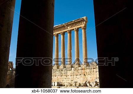 Stock Photo - Temple of Jupiter, archaeological Roman site, Baalbek, Bekaa Valley, Lebanon. Fotosearch