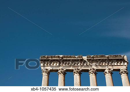 Temple of Jupiter, archaeological Roman site, Baalbek, Bekaa Valley, Lebanon View Large Photo Image Stock Photography - Temple of Jupiter, archaeological Roman site, Baalbek, Bekaa Valley, Lebanon. Fotosearch