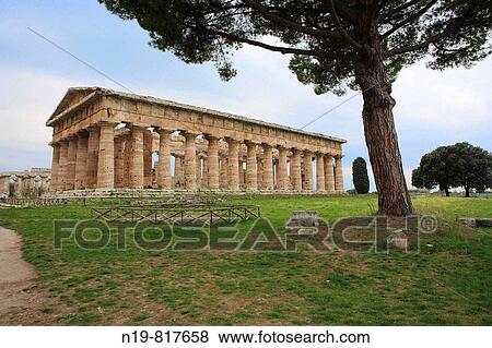 Temple of Neptune, Paestum, Campania, Italy View Large Photo Image Stock Photo - Temple of Neptune, Paestum, Campania, Italy. Fotosearch
