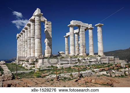 Temple of Poseidon, Cape Sounion, Greece View Large Photo Image Stock Photograph - Temple of Poseidon, Cape Sounion, Greece. Fotosearch