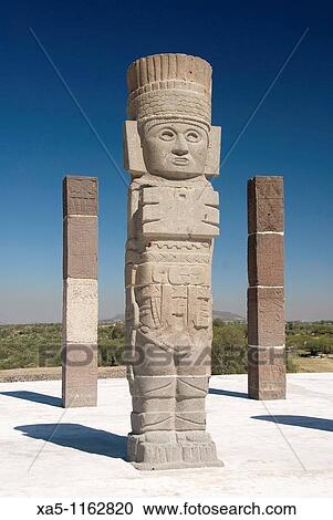 Temple of Quetzalcoatl, Atlantes warrior statue, Archaeological Zone of Tula the probable capital of the Toltec civilization, Tula de Allende, Hidalgo, Mexico View Large Photo Image Stock Image - Temple of Quetzalcoatl, Atlantes warrior statue, Archaeological Zone of Tula the probable capital of the Toltec civilization, Tula de Allende, Hidalgo, Mexico. Fotosearch